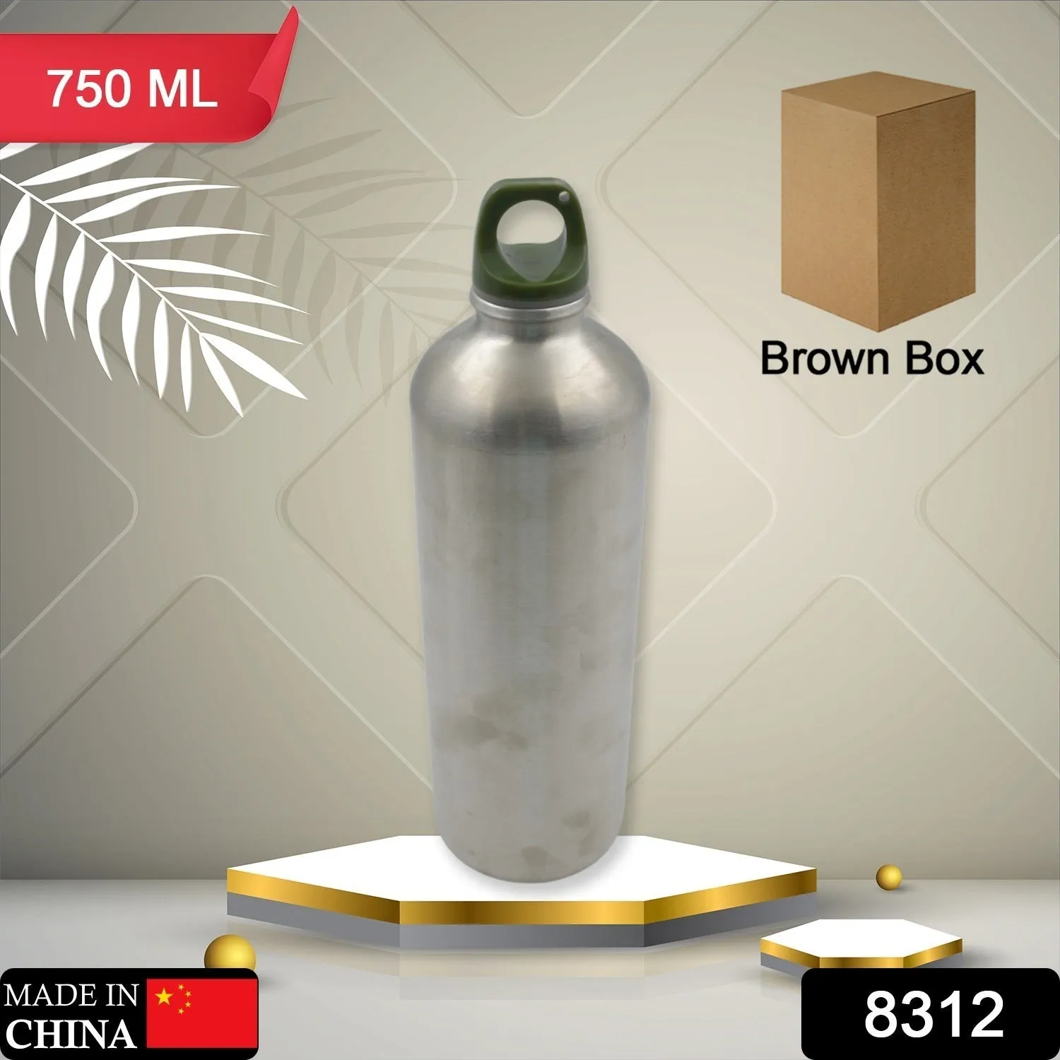 8312 Stainless Steel Water Bottle, Fridge Water Bottle, Stainless Steel Water Bottle Leak Proof, Rust Proof, Hot & Cold Drinks, Gym Sipper BPA Free Food Grade Quality Silver Color, Steel fridge Bottle For office/Gym/School 750Ml