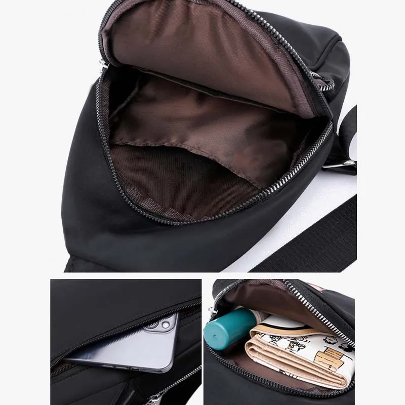 Cartoon Squirrel Embroidery Chest Bag For Women Oxford Crossbody Bag