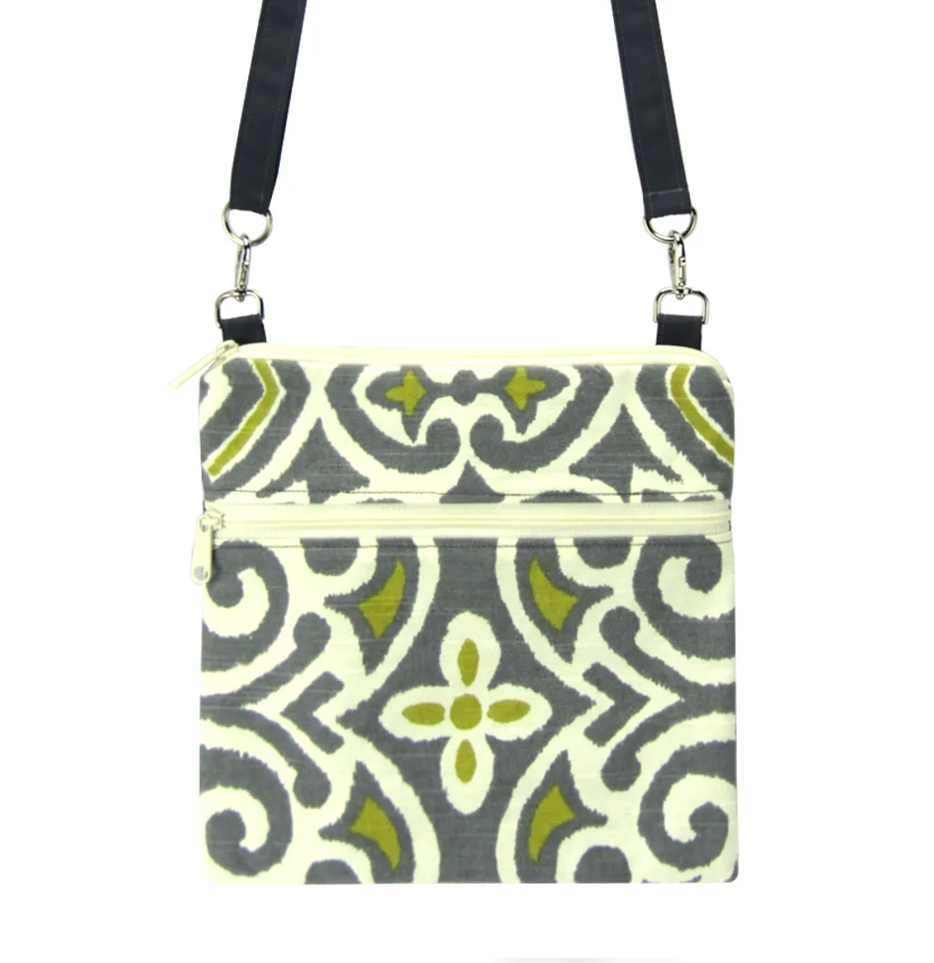 Granite Damask | Dark Grey Nylon | RTS Mini Square Crossbody Bag