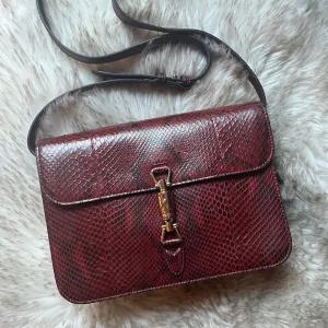 Gucci Python Jackie Flap Shoulder Bag
