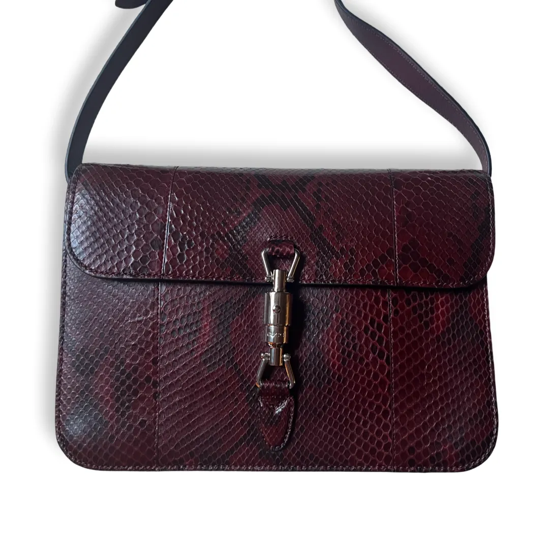 Gucci Python Jackie Flap Shoulder Bag