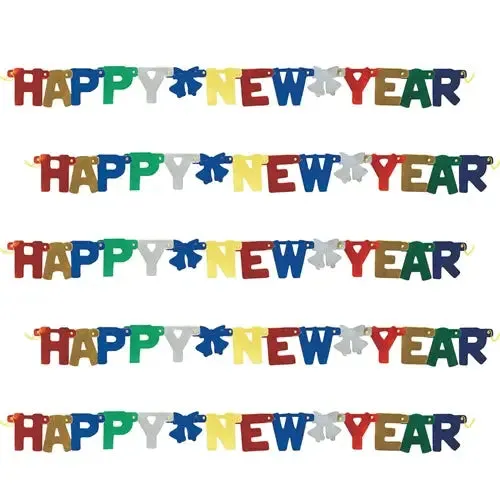 Happy New Year Banner, Multi-Color - 1 Each
