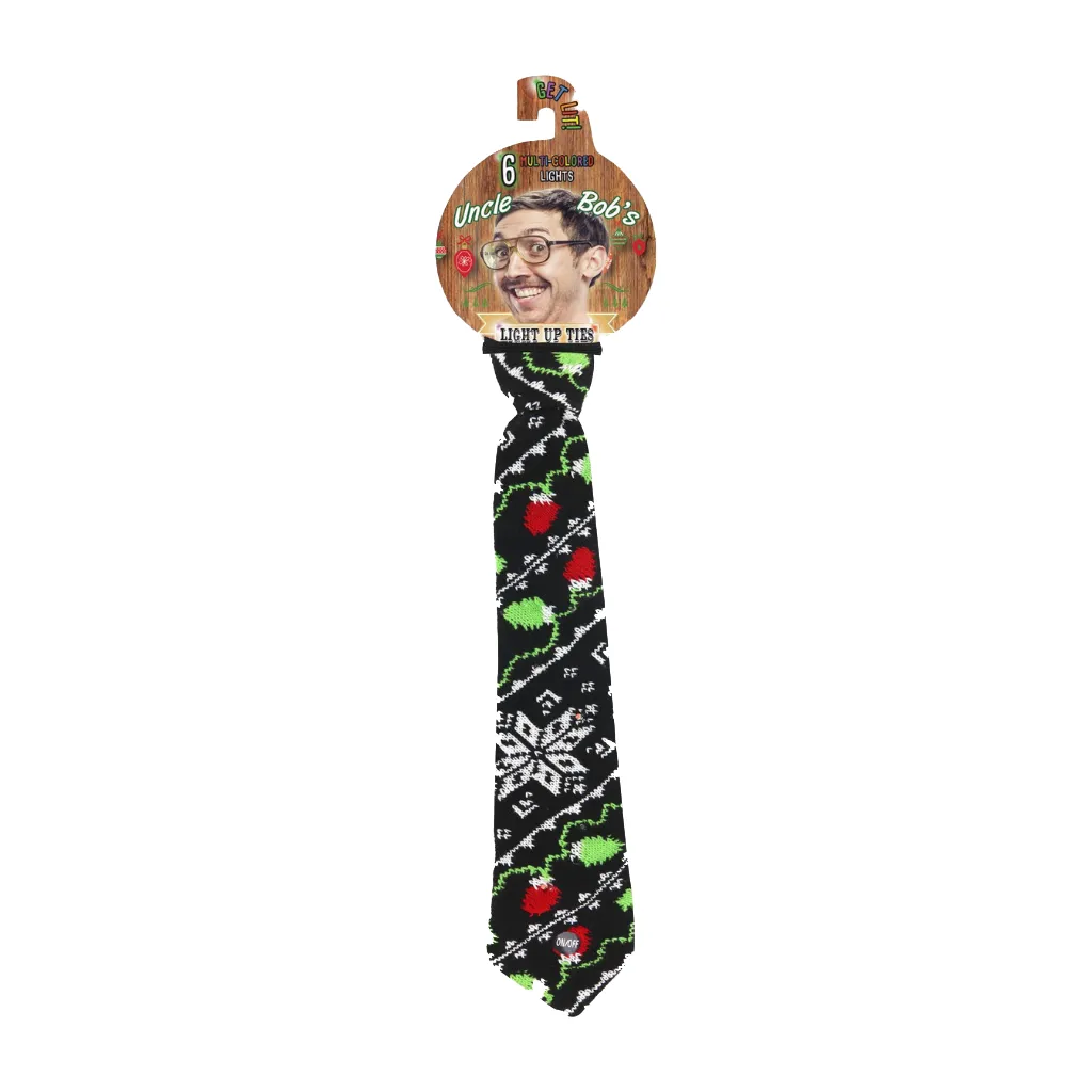 Holiday Ugly Knitted Light Up Tie