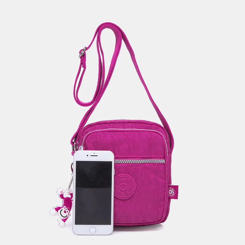 Lightweight Waterproof Small 3 Zip Crossbody Shoulder Bag
