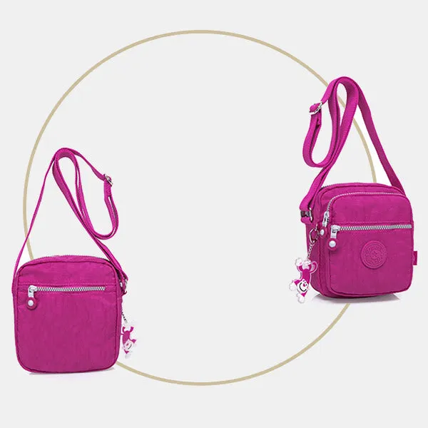 Lightweight Waterproof Small 3 Zip Crossbody Shoulder Bag