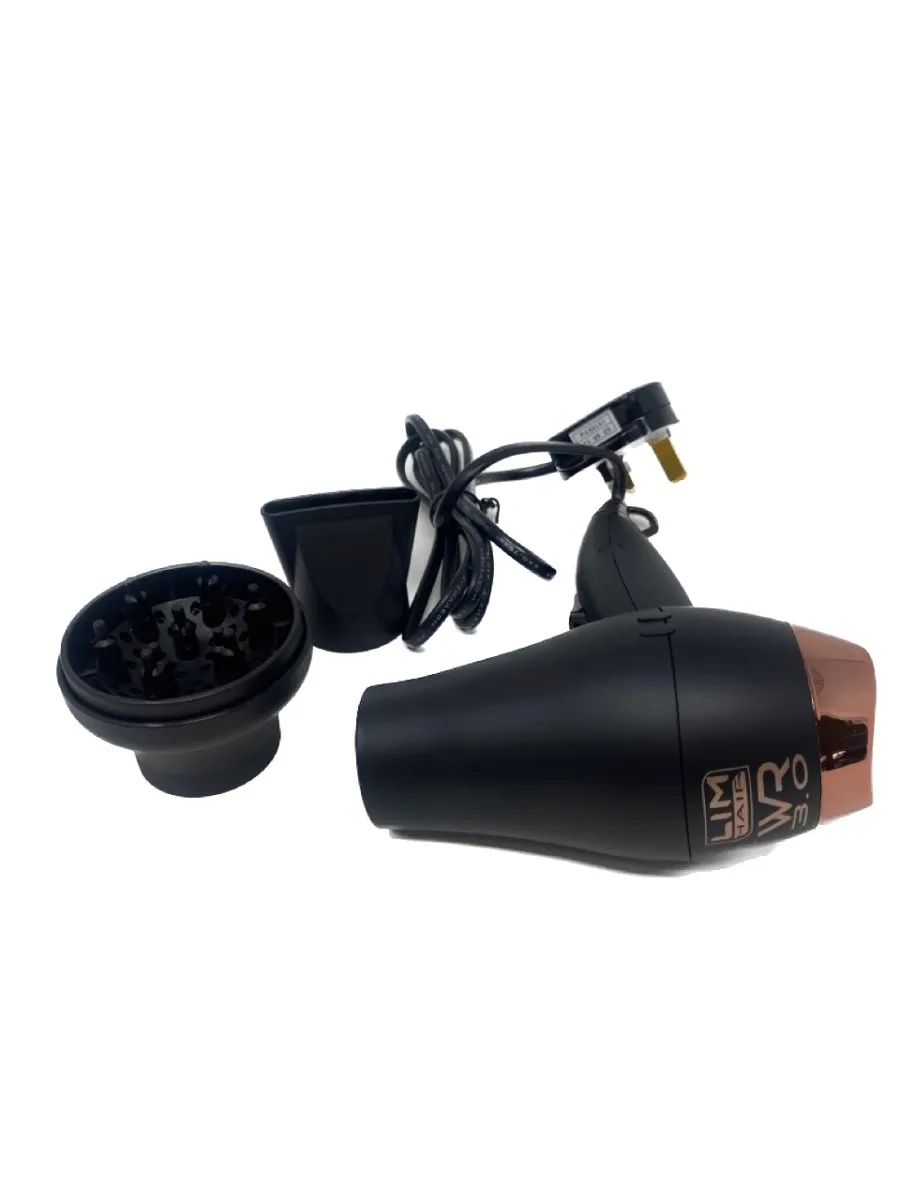 Lim Hair WR 3.0 Black Rose Gold Travel Hair Dryer & Brush Set