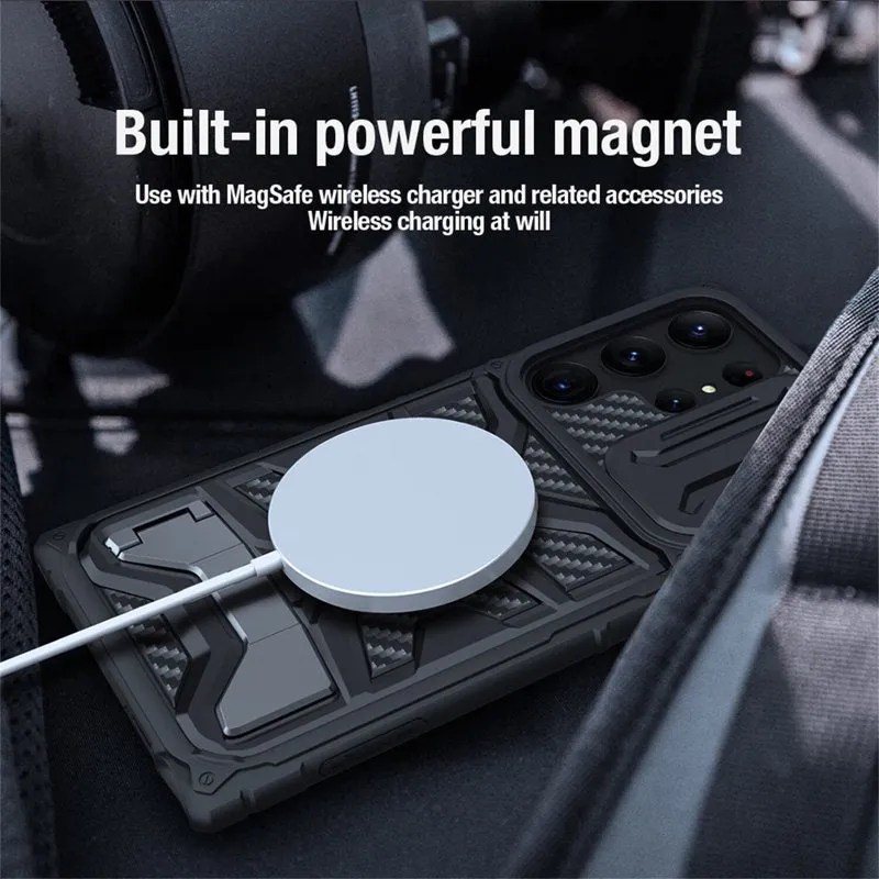 Military-Grade Shockproof Phone Case With Hidden Folding Bracket For Samsung Galaxy S23