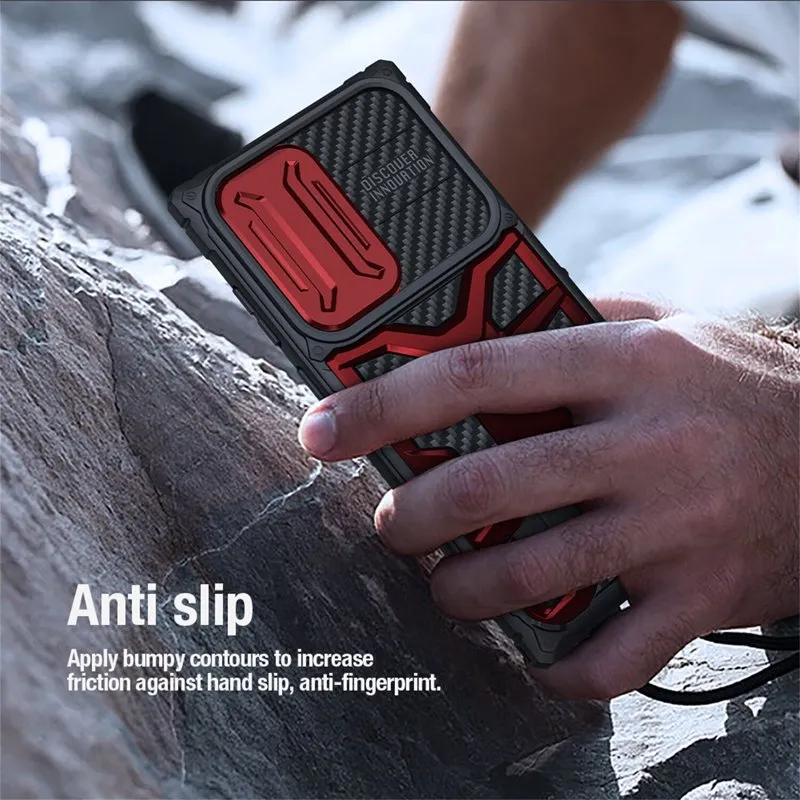 Military-Grade Shockproof Phone Case With Hidden Folding Bracket For Samsung Galaxy S23