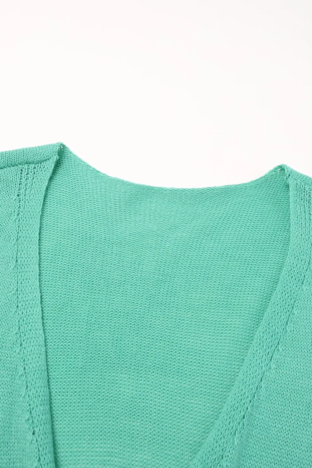 Multicolor Pompom Color Block Open Front Cardigan Sweater