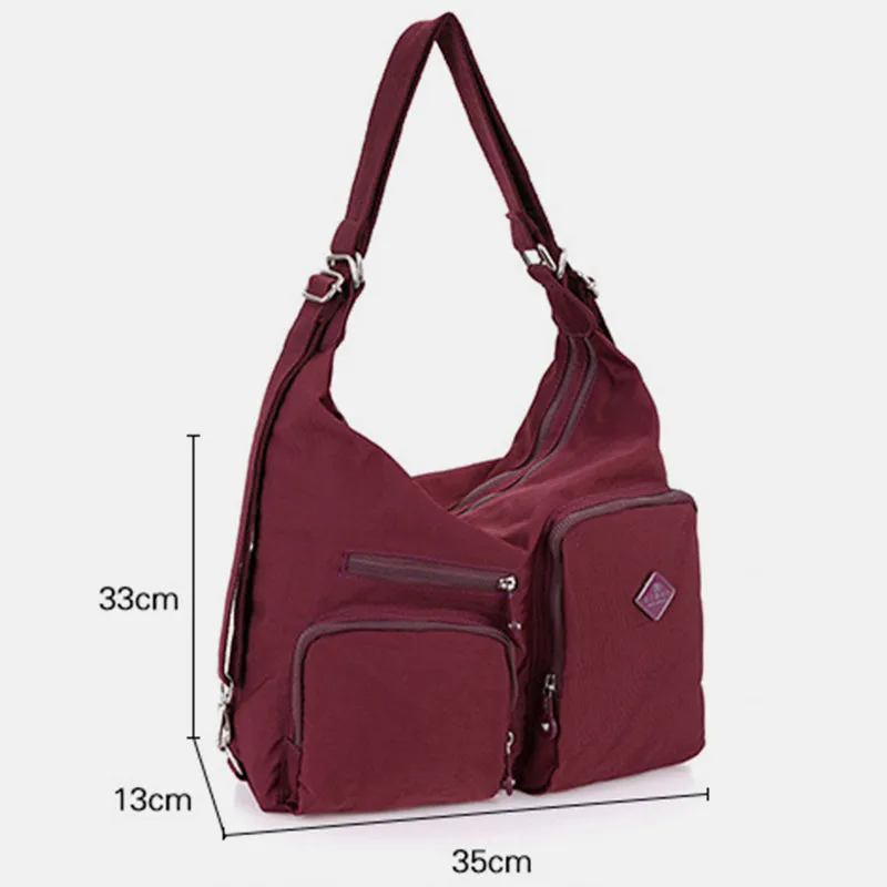 Nylon Hobo Handbags Convertible Backpack Crossbody Shoulder Bag