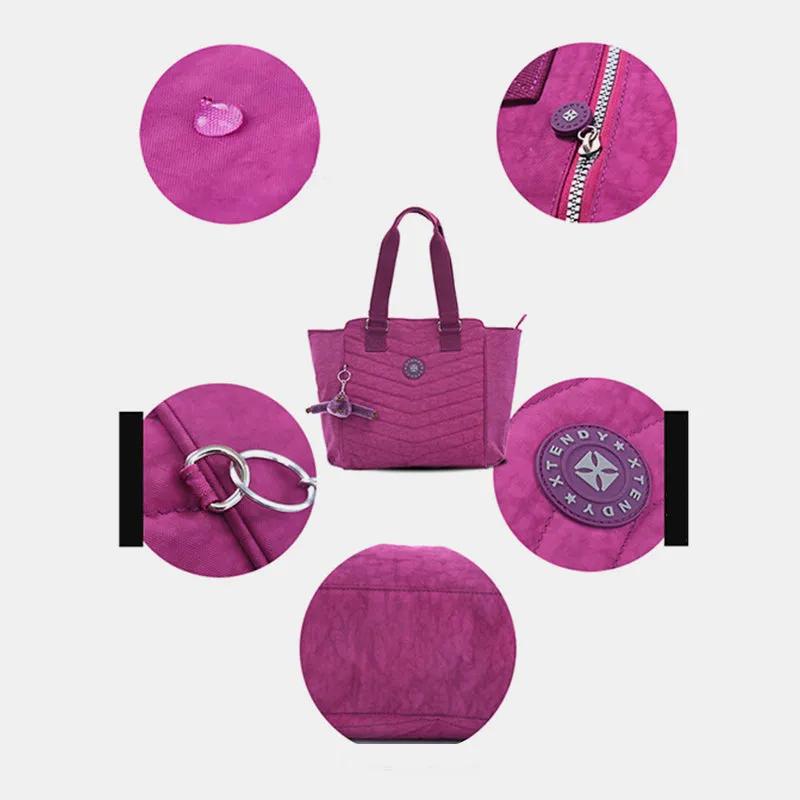 Nylon Tote for Women Waterproof Large Quilted Shoulder Bag Handbag Purse