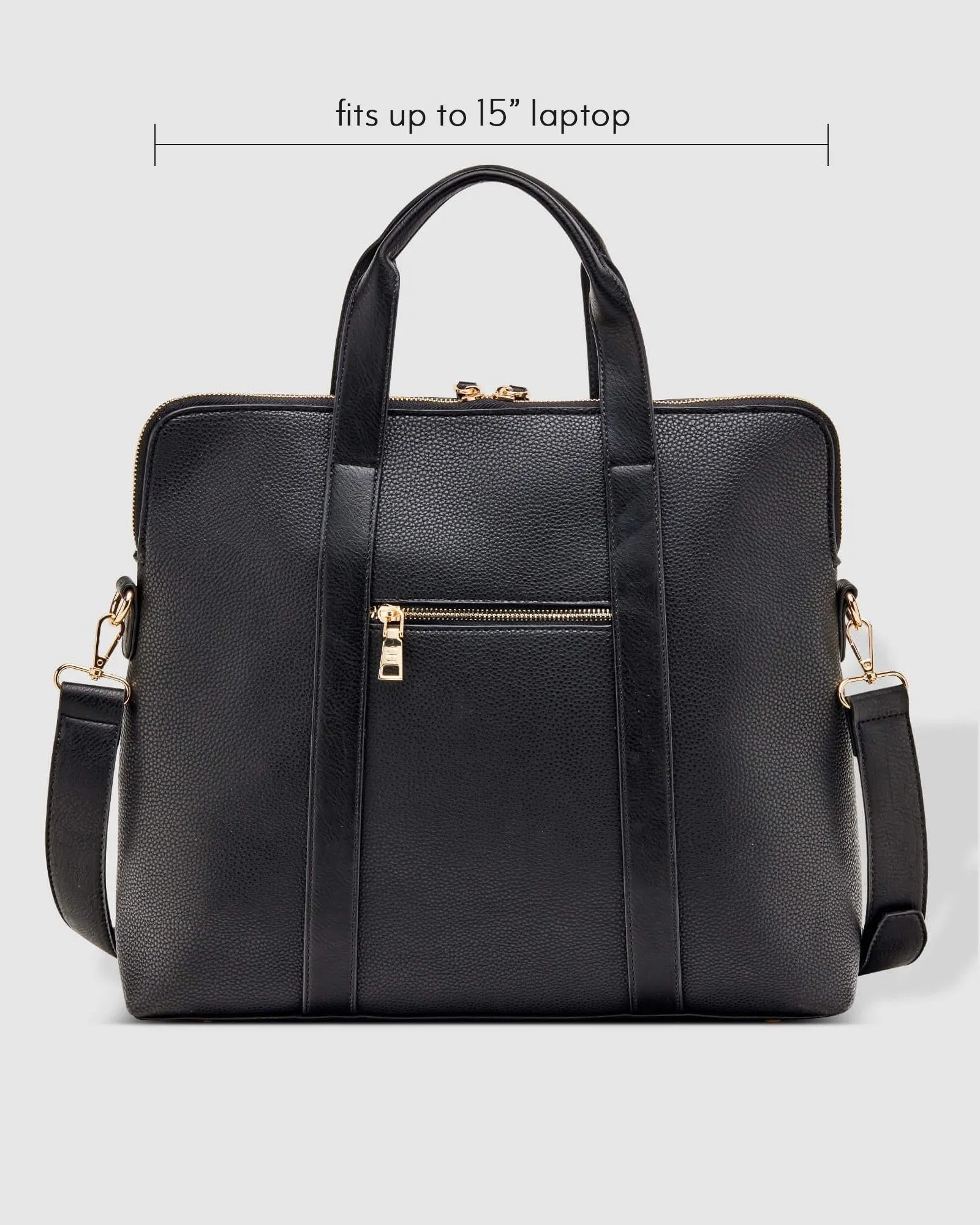 Rhodes Laptop Bag Black With Gold Hardware