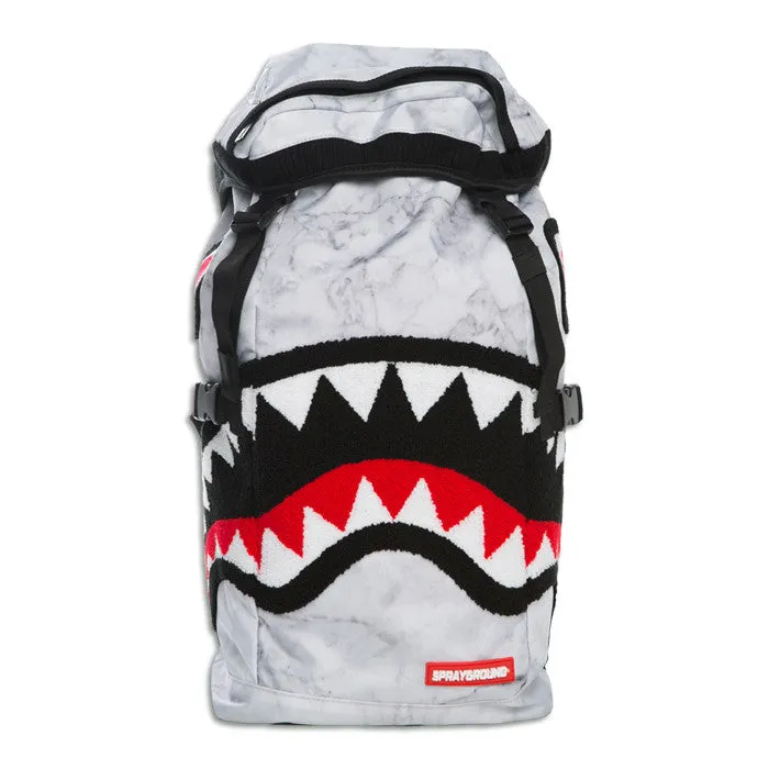 Sprayground Chenille White Marble Shark Top Loader
