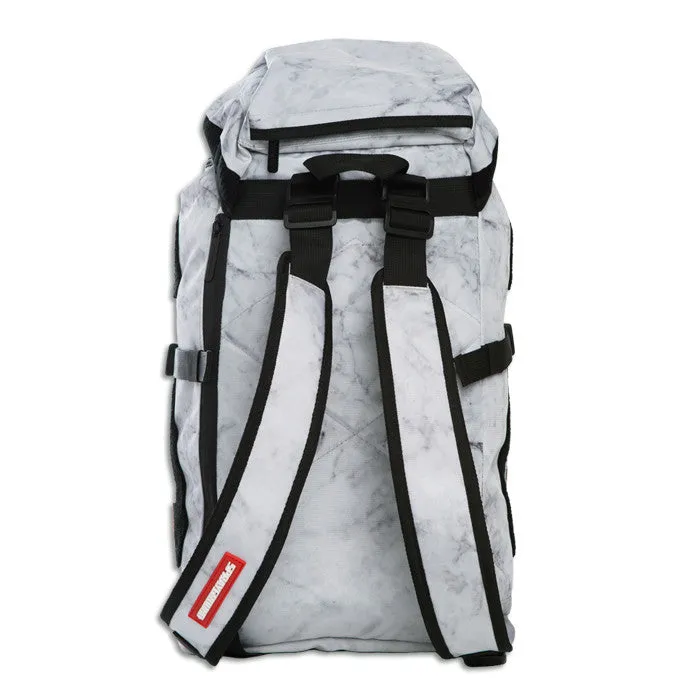 Sprayground Chenille White Marble Shark Top Loader