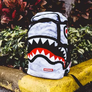 Sprayground Chenille White Marble Shark Top Loader