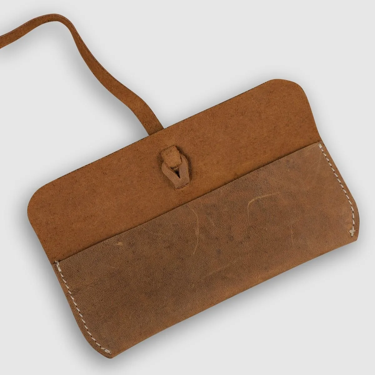 Unisex Leather Eyewear Case- Tan Brown