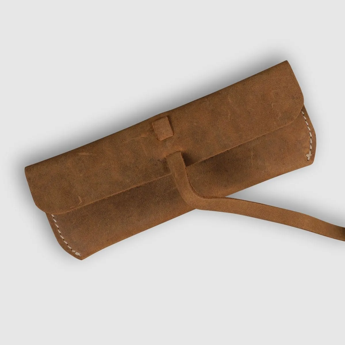 Unisex Leather Eyewear Case- Tan Brown
