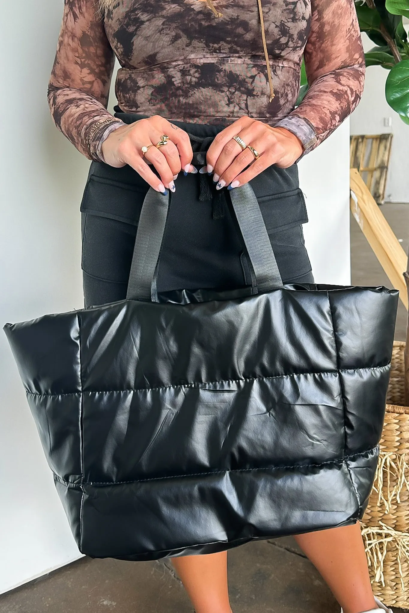 Weekend Traveler Puffy Quilted Duffel Bag