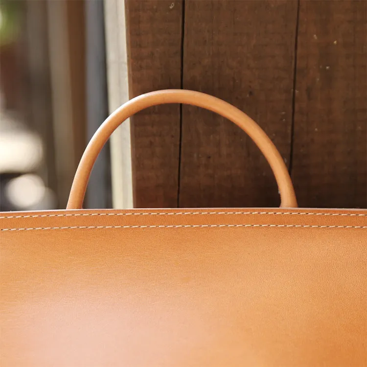 YAAGLE Unisex Bright Contrast Color Tanned Leather Backpack YGBR6026